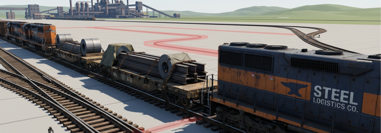 Digital Twin Optimization for High-Volume Steel Rail Logistics