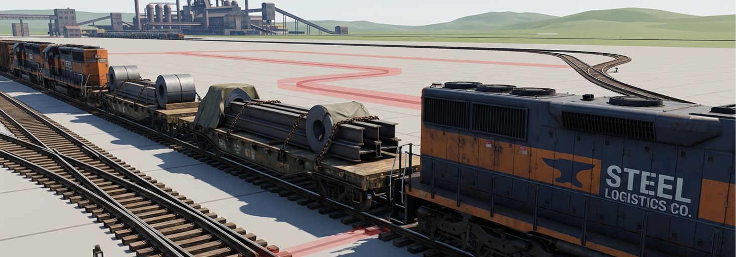 Digital Twin Optimization for High-Volume Steel Rail Logistics